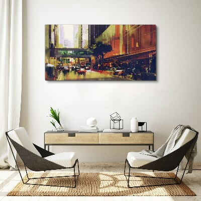 Vászonkép Egy utca a város forgatagában