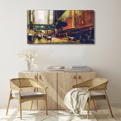 Vászonkép Egy utca a város forgatagában