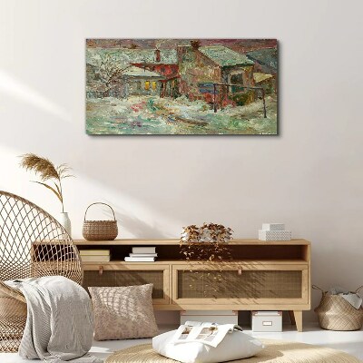 Vászonkép Téli táj pasztell színekben