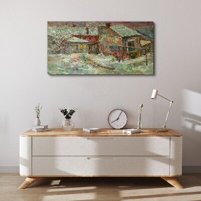 Vászonkép Téli táj pasztell színekben