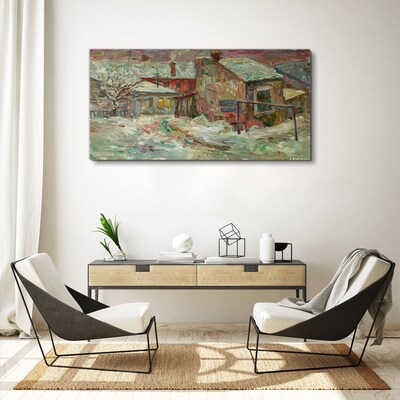 Vászonkép Téli táj pasztell színekben