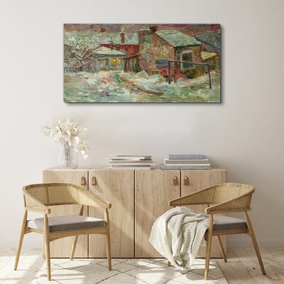 Vászonkép Téli táj pasztell színekben