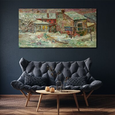 Vászonkép Téli táj pasztell színekben