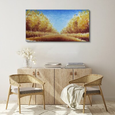 Vászonkép Arany sugárutak a nyári napsütésben