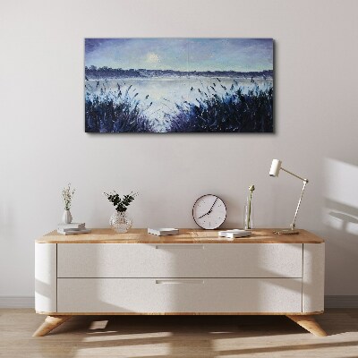 Vászonkép Csendes reggel a tóparton