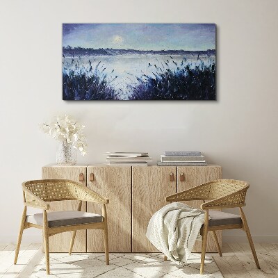 Vászonkép Csendes reggel a tóparton