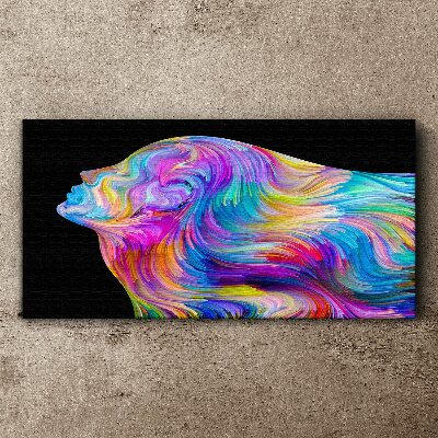 Vászonkép Mozgó nő színes sziluettje