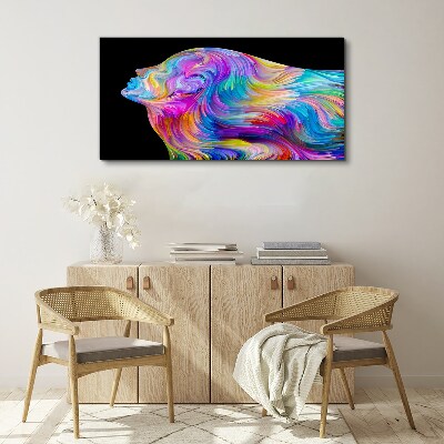 Vászonkép Mozgó nő színes sziluettje