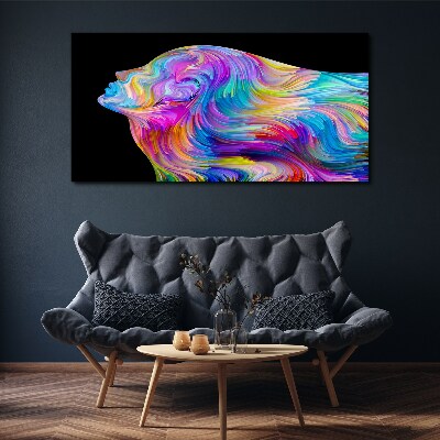 Vászonkép Mozgó nő színes sziluettje