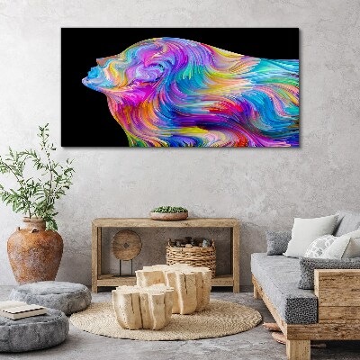 Vászonkép Mozgó nő színes sziluettje