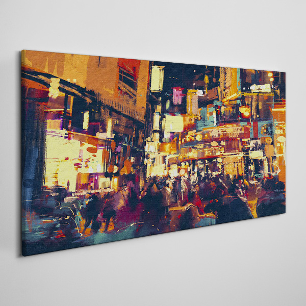 Vászonkép A városi élet éjszakai nyüzsgése