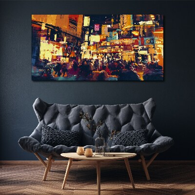 Vászonkép A városi élet éjszakai nyüzsgése