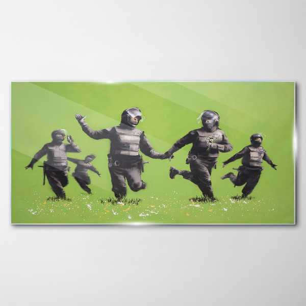 Üvegkép Rohamrendőr a Banksy Fieldben