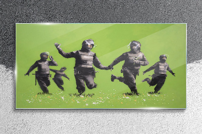 Üvegkép Rohamrendőr a Banksy Fieldben