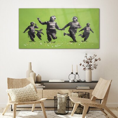 Üvegkép Rohamrendőr a Banksy Fieldben