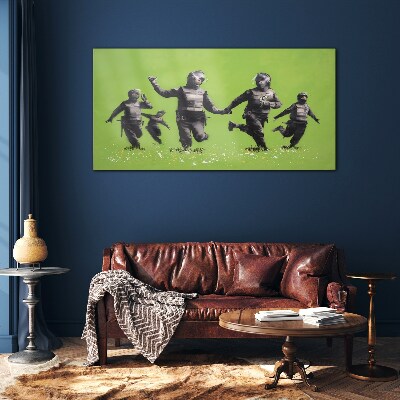 Üvegkép Rohamrendőr a Banksy Fieldben