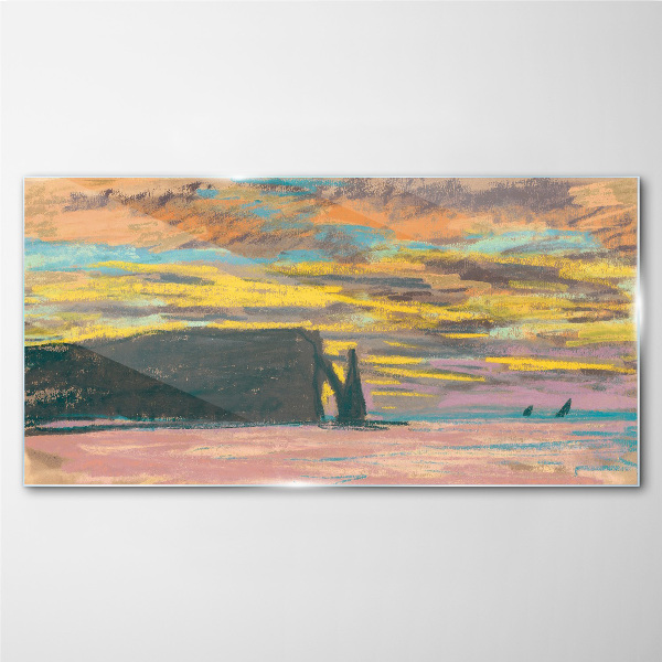 Üvegkép Naplemente Claude Monet