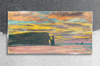 Üvegkép Naplemente Claude Monet