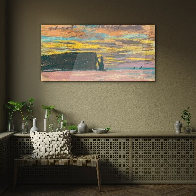 Üvegkép Naplemente Claude Monet