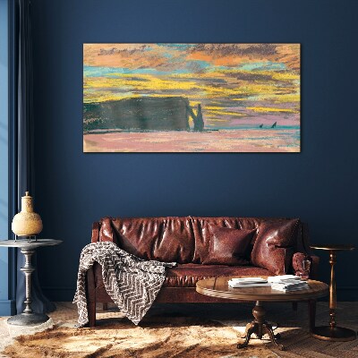 Üvegkép Naplemente Claude Monet