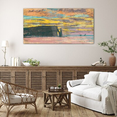 Üvegkép Naplemente Claude Monet