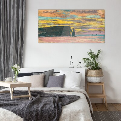 Üvegkép Naplemente Claude Monet