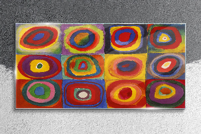 Üvegkép Színes stúdió: Négyzetek koncentrikus körökkel Kandinsky