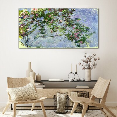 Üvegkép A rózsák Claude Monet