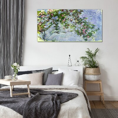 Üvegkép A rózsák Claude Monet