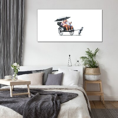 Üvegkép Rickshaw banksy fehér