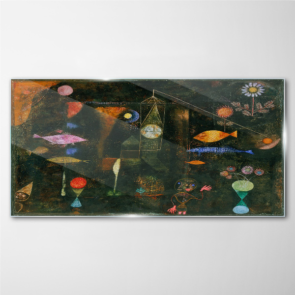 Üvegkép Hal mágia Paul Klee