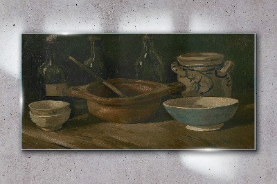Üvegkép Kerámia palack van Gogh