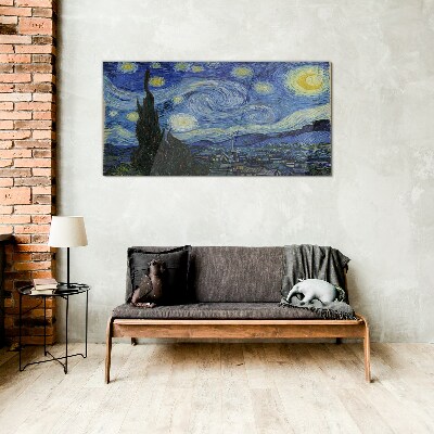 Üvegkép Van Gogh csillagos éjszakája