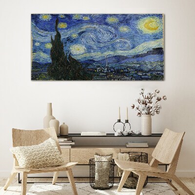 Üvegkép Van Gogh csillagos éjszakája