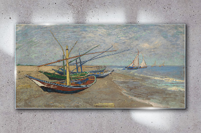 Üvegkép Csónakok a Van Gogh Beachen