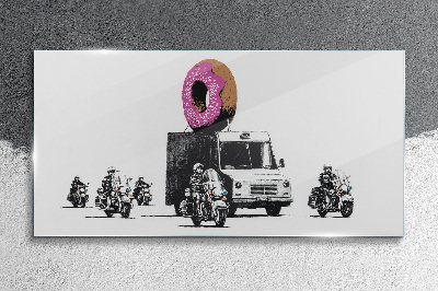 Üvegkép Donuts Police Banksy