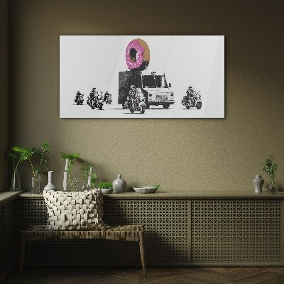 Üvegkép Donuts Police Banksy