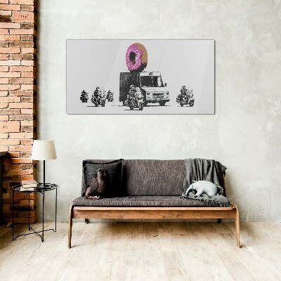 Üvegkép Donuts Police Banksy