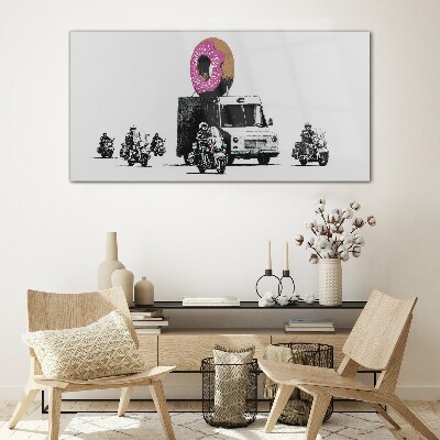 Üvegkép Donuts Police Banksy