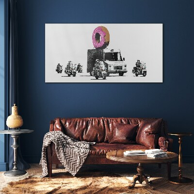 Üvegkép Donuts Police Banksy