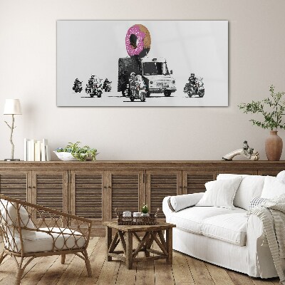 Üvegkép Donuts Police Banksy