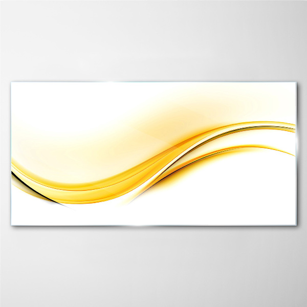 Üvegkép Absztrakció sárga hullámok