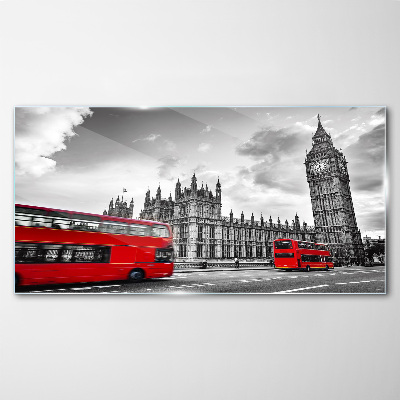 Üvegkép Piros busz Londonban