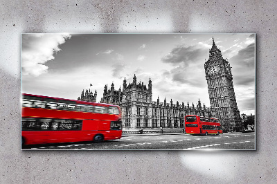 Üvegkép Piros busz Londonban