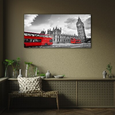 Üvegkép London szem vörös buszok