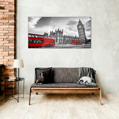 Üvegkép Piros busz Londonban