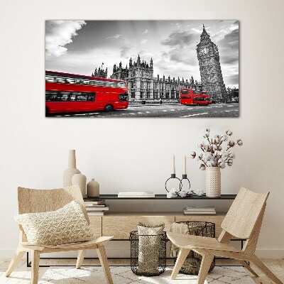 Üvegkép Piros busz Londonban