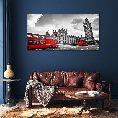 Üvegkép Piros busz Londonban