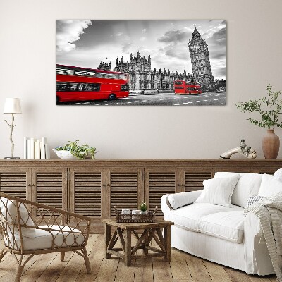 Üvegkép Piros busz Londonban