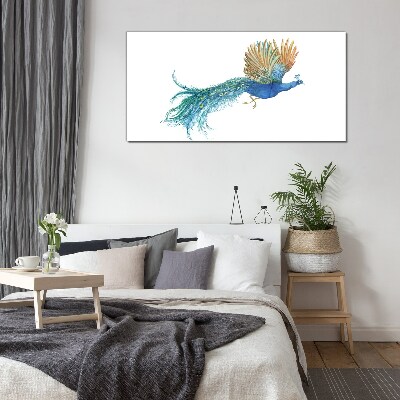 Üvegkép állati madár páva